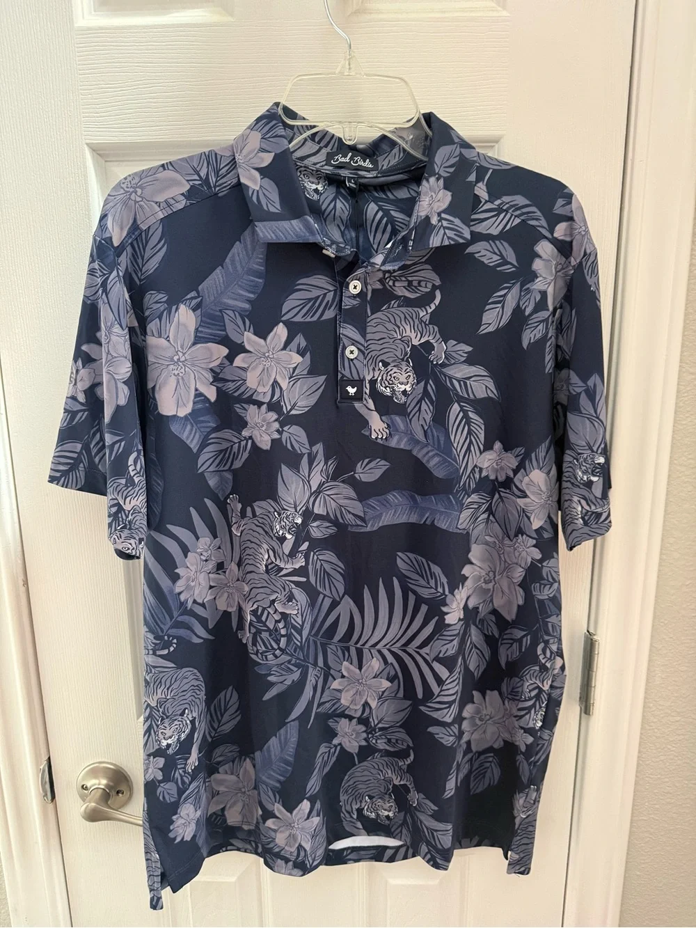 Bad Birdie Navy Floral Tiger Polo - Picture 3 of 8
